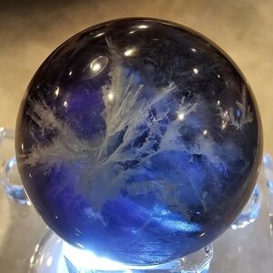 Feather Fluorite Sphere 2.2 inch diameter!
